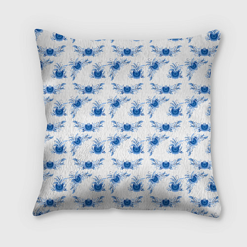 Подушка квадратная Blue floral pattern / 3D-принт – фото 2