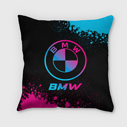 Подушка квадратная BMW - neon gradient, цвет: 3D-принт