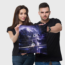 Подушка квадратная Ту-154 Ночные полет, цвет: 3D-принт — фото 2