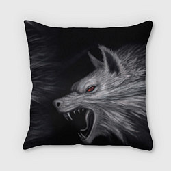 Подушка квадратная Агрессивный волк, цвет: 3D-принт