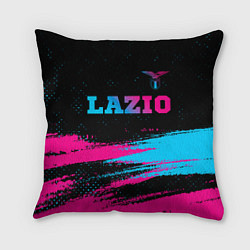 Подушка квадратная Lazio - neon gradient: символ сверху, цвет: 3D-принт