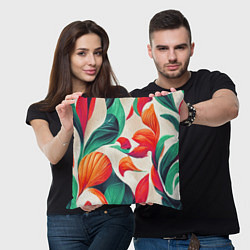Подушка квадратная Элегантный цветочный орнамент, цвет: 3D-принт — фото 2