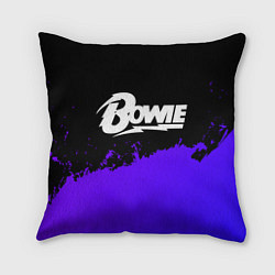 Подушка квадратная David Bowie purple grunge, цвет: 3D-принт
