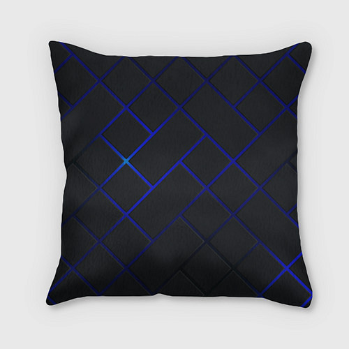 Подушка квадратная Неоновая текстура прямоугольники / 3D-принт – фото 2