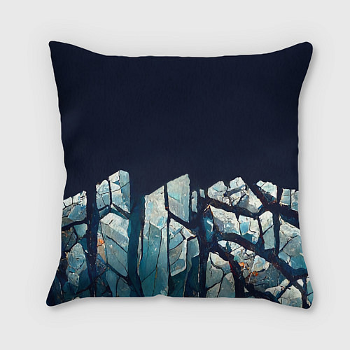 Подушка квадратная Cracked ice / 3D-принт – фото 2