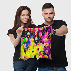 Подушка квадратная Мороженки Вкуснятина, цвет: 3D-принт — фото 2