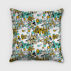 Подушка квадратная Abstract pattern waves and streaks, цвет: 3D-принт