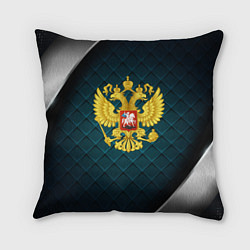 Подушка квадратная Герб России из золота, цвет: 3D-принт