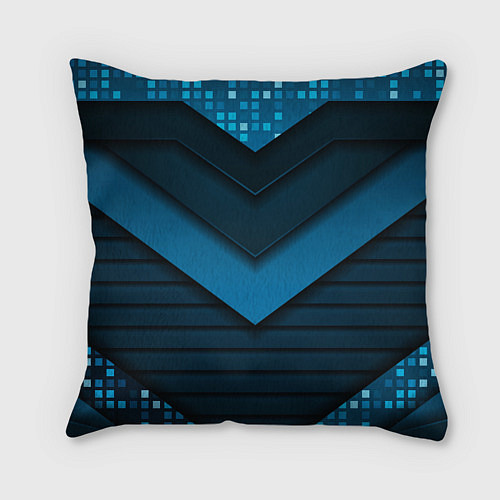Подушка квадратная Russia abstract blue / 3D-принт – фото 2