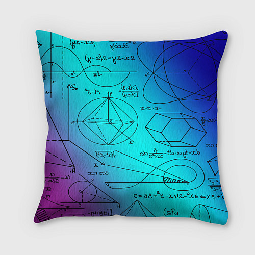 Подушка квадратная Неоновая формула / 3D-принт – фото 2
