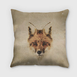Подушка квадратная Полигональная голова лисы