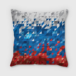 Подушка квадратная Полигональный флаг России!, цвет: 3D-принт