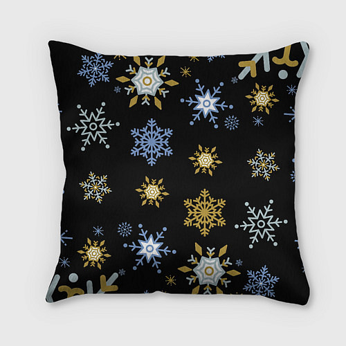 Подушка квадратная Новый год ёжик и корзинка / 3D-принт – фото 2