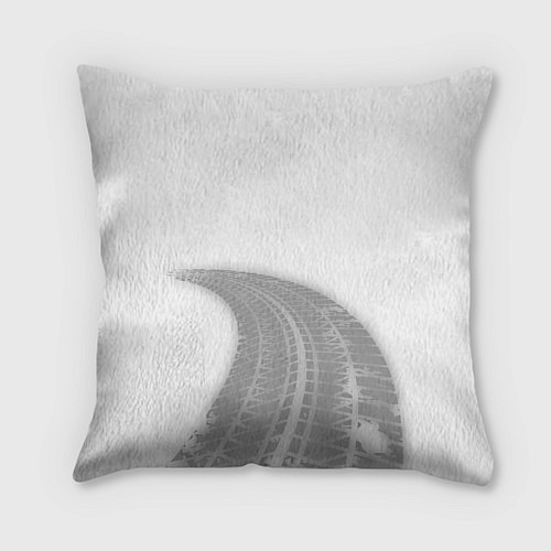 Подушка квадратная Citroen speed на светлом фоне со следами шин: симв / 3D-принт – фото 2