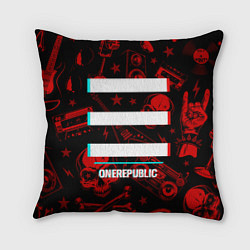 Подушка квадратная OneRepublic rock glitch, цвет: 3D-принт