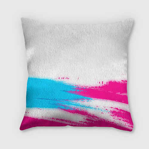 Подушка квадратная Pink Floyd neon gradient style: символ сверху / 3D-принт – фото 2