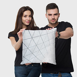 Подушка квадратная Геометрические сеточные линии, цвет: 3D-принт — фото 2