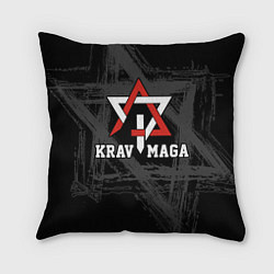 Подушка квадратная Krav-maga military combat system emblem, цвет: 3D-принт