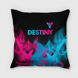 Подушка квадратная Destiny - neon gradient: символ сверху, цвет: 3D-принт