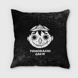Подушка квадратная Tomodachi Game с потертостями на темном фоне, цвет: 3D-принт