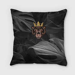 Подушка квадратная Русский Царь зверей Медведь, цвет: 3D-принт
