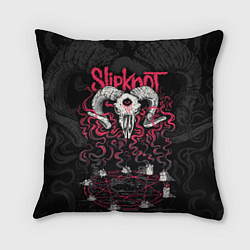Подушка квадратная Slipknot - goat skull, цвет: 3D-принт