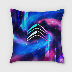 Подушка квадратная Citroen неоновый космос, цвет: 3D-принт