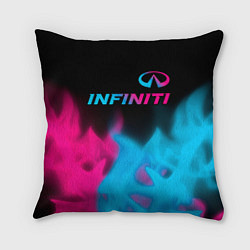 Подушка квадратная Infiniti - neon gradient: символ сверху, цвет: 3D-принт