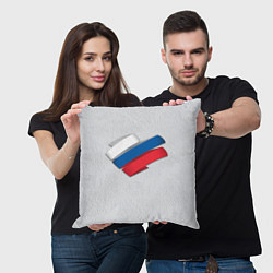 Подушка квадратная Триколор - ленточки, цвет: 3D-принт — фото 2