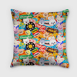 Подушка квадратная Skzoo stickers characters, цвет: 3D-принт