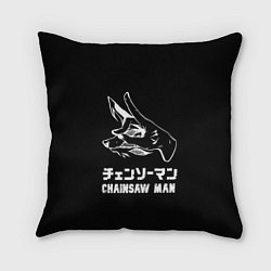 Подушка квадратная Человек-бензопила демон-лис из руки