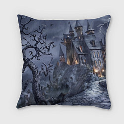 Подушка квадратная Старый заброшенный замок - Halloween, цвет: 3D-принт