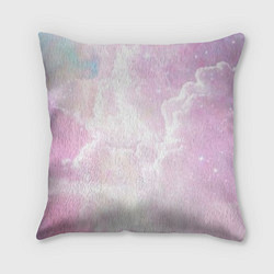 Подушка квадратная Розовые облака на голубом небе, цвет: 3D-принт