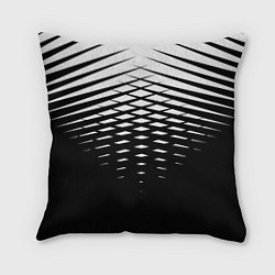 Подушка квадратная Черно-белая симметричная сетка из треугольников, цвет: 3D-принт