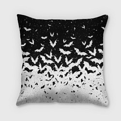 Подушка квадратная Black and white bat pattern, цвет: 3D-принт