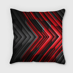 Подушка квадратная Чёрно-красный паркет графика, цвет: 3D-принт