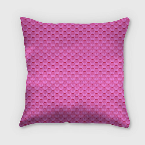 Подушка квадратная Геометрический современный розовый однотонный узор / 3D-принт – фото 2