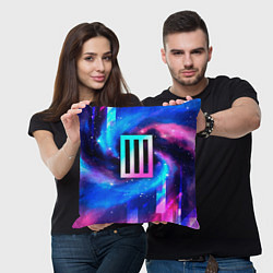 Подушка квадратная Paramore неоновый космос, цвет: 3D-принт — фото 2