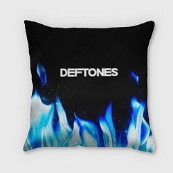 Подушка квадратная Deftones blue fire, цвет: 3D-принт