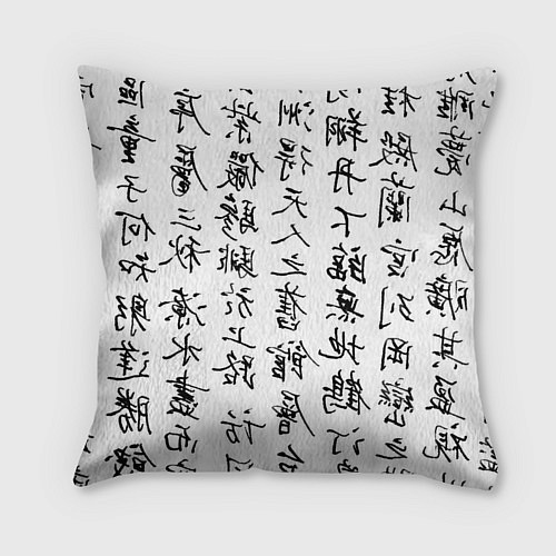 Подушка квадратная Иероглифная сетка / 3D-принт – фото 2
