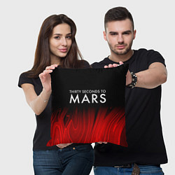 Подушка квадратная Thirty Seconds to Mars red plasma, цвет: 3D-принт — фото 2