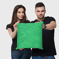 Подушка квадратная Мраморный зеленый яркий узор, цвет: 3D-принт — фото 2