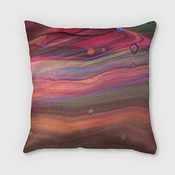 Подушка квадратная Розово-оранжевый абстрактный песок, цвет: 3D-принт