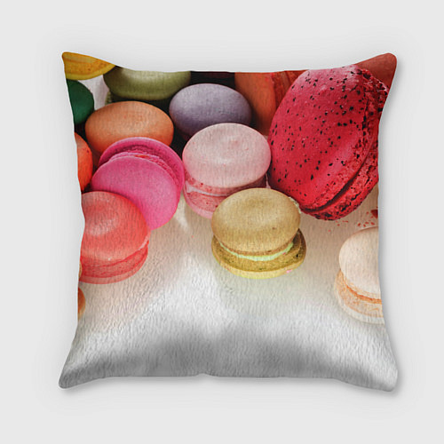 Подушка квадратная Разноцветные макаруны / 3D-принт – фото 2