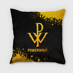 Подушка квадратная Powerwolf - gold gradient, цвет: 3D-принт