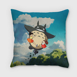 Подушка квадратная Flight Totoro, цвет: 3D-принт