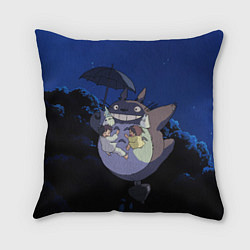 Подушка квадратная Night flight Totoro