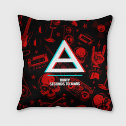 Подушка квадратная Thirty Seconds to Mars rock glitch, цвет: 3D-принт