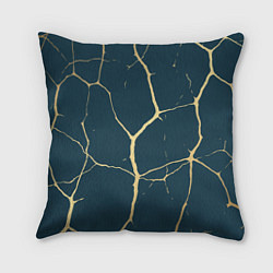 Подушка квадратная Золотые линии, цвет: 3D-принт