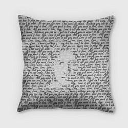 Подушка квадратная Джон Леннон, портрет и слова песни, цвет: 3D-принт